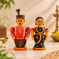 Traditional Pelli Koduku Pelli Kuthuru wooden bride and groom dolls