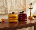 Yetikoppaka Wooden Kumkum Box & Haldi Kumkum Bharani Set